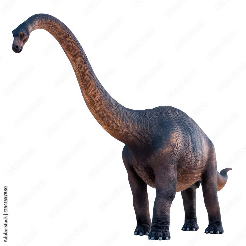 Obraz premium A majestic dinosaur with a long neck, showcasing prehistoric beauty.
