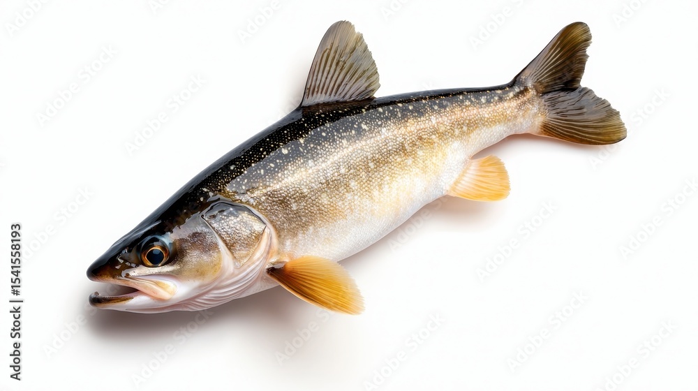 Fototapeta premium broccoli isolated on white background. Vibrant green vegetable against pure backdrop a single floret of cruciferous plant photography image.
