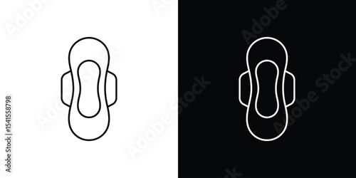 Feminine hygiene pad icon design. simple stroke line vector icon set