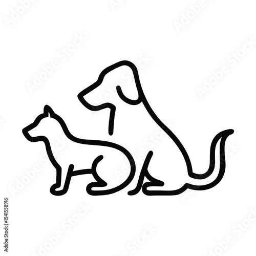 Minimal thin line pet icon