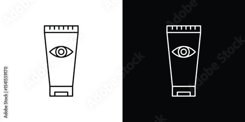 Eye cream icon design. simple stroke line vector icon set