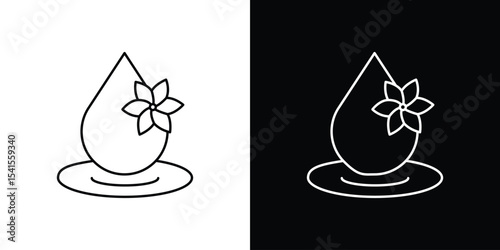 Essentials oil drop icon design. simple stroke line vector icon set