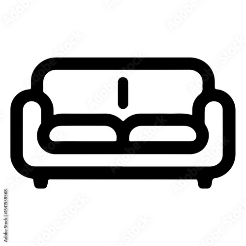 Stylish Furniture and Seating Concept in an Outline Sofa Icon Vector for Interior Design Projects