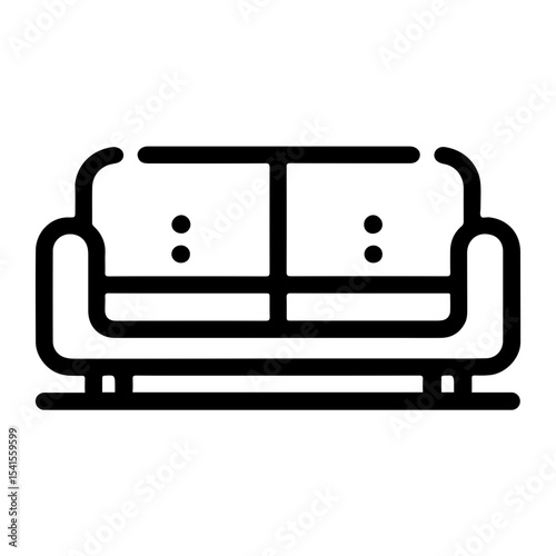 Sleek Outline Sofa Icon as a Vector Symbol for Seat and Chair Design in Modern Interiors