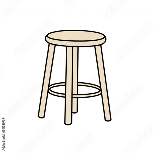 Simple Wooden Stool Design Perfect for Home Decor Projects and Furniture Logos