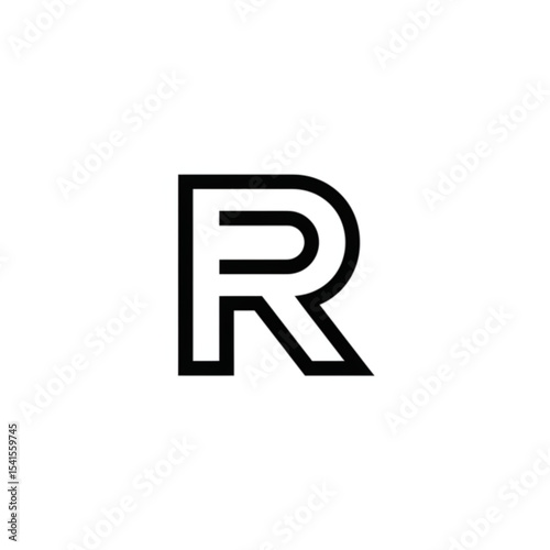 Free Download Bold Double Line R Letter Logo Design Perfect for Branding and Monogram Applications, Ideal for a Modern Business Identity - GFXLoad