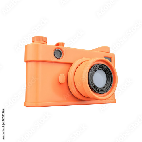 Vibrant orange camera designed for modern photography enthusiasts.