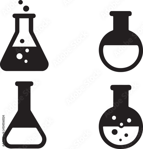 Chemical Flask Vector Illustration – Laboratory Science Equipment Design