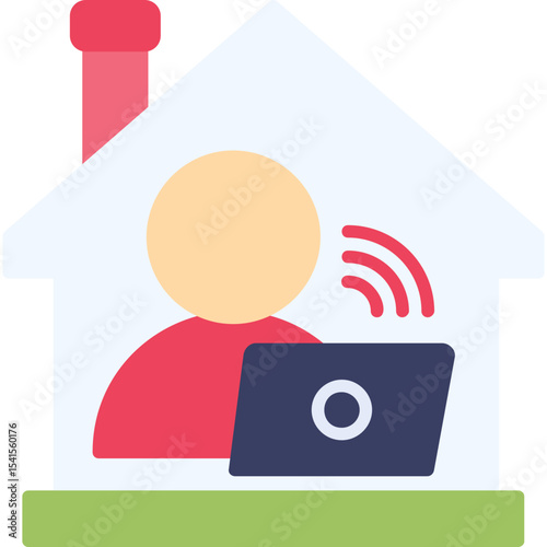 Teleworking Vector Icon Design