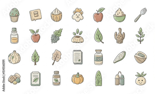 Set of natural health illustrations