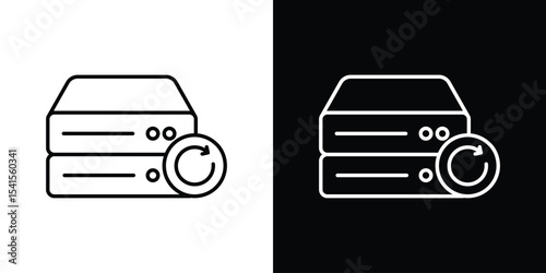 Data backup icon design. simple stroke line vector icon set