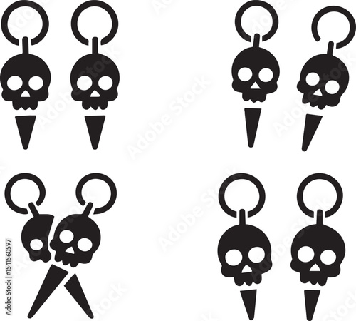 Cursed Earrings Vector Illustration – Haunted Gothic Jewelry Design