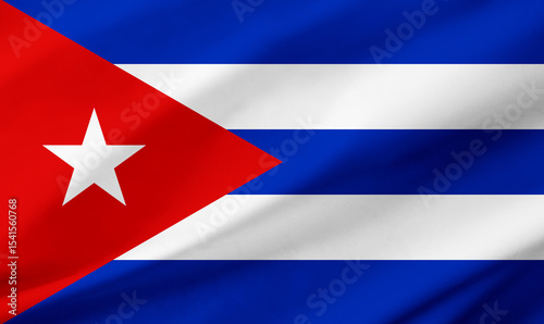Obraz na płótnie Cuba flag background with waving fabric texture