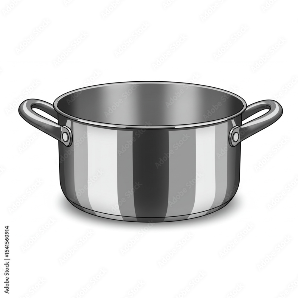 A gleaming stainless steel cooking pot design perfect for culinary branding projects, recipe websites, or kitchenware catalogs. A gleaming stainless steel cooking pot design perfect for culinary branding projects, recipe websites, or kitchenware catalogs.