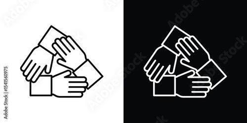 Collaboration icon design. simple stroke line vector icon set