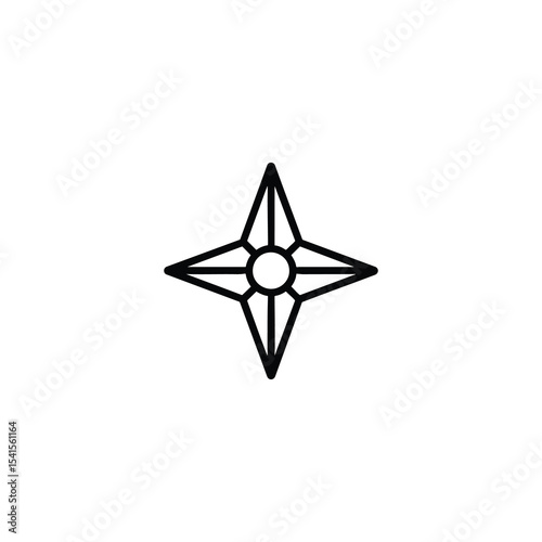 Abstract Compass Rose Guidance Icon