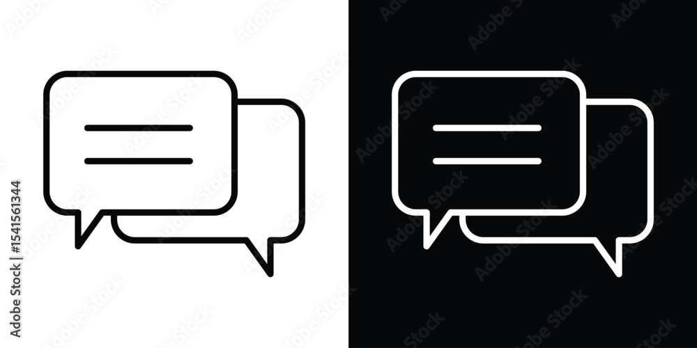 Fototapeta premium Chat bubble icon design. simple stroke line vector icon set