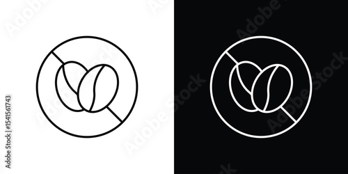 Caffeine free icon design. simple stroke line vector icon set