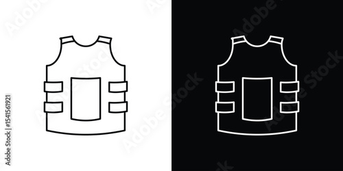 Bulletproof vest icon design. simple stroke line vector icon set