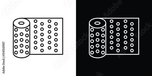 Bubble wrap icon design. simple stroke line vector icon set