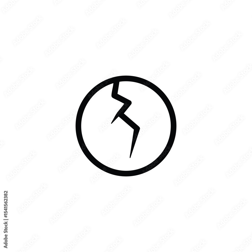 Cracked Shape Fragility Vulnerability Icon Cracked Shape Fragility Vulnerability Icon