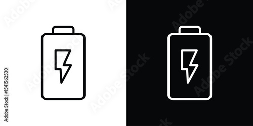 Battery icon design. simple stroke line vector icon set