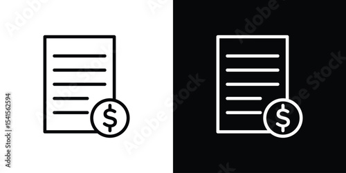 Bank statement icon design. simple stroke line vector icon set