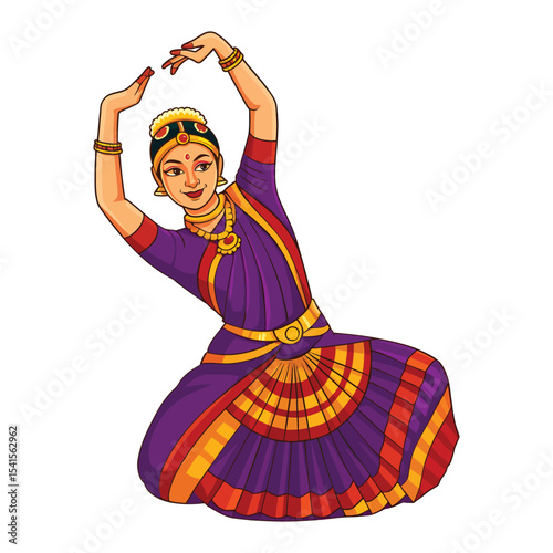 Vibrant Classical Indian Dancer in Purple Attire