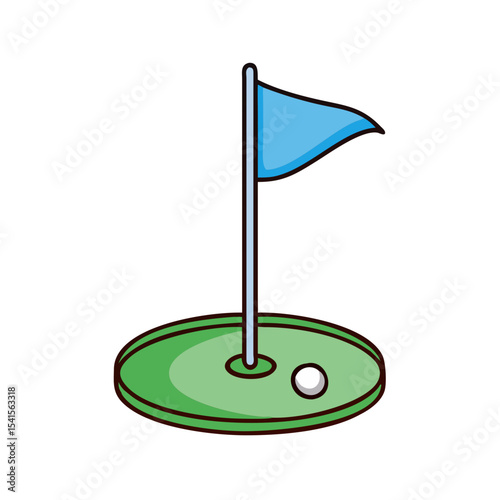 Golf flag hole icon 