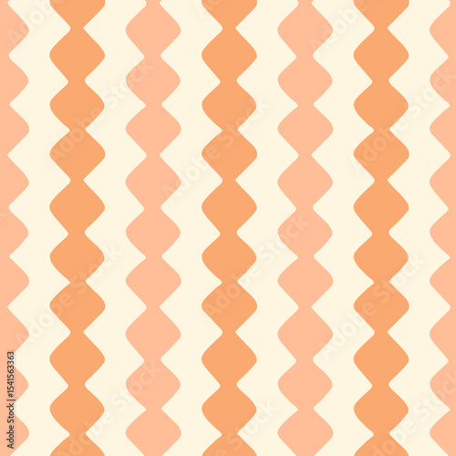 Pastel pink, orange, terracotta decorative stripes seamless pattern. Abstract geometric trim ribbon lines border print.