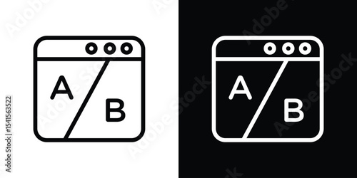 A B test icon design. simple stroke line vector icon set