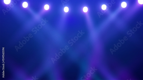 Spotlights of bright light with isolated place for stage and presentations. Vector glowing spotlight light effect. Abstract spot light rays background. Spotlights of bright light.