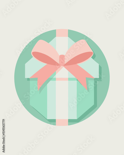 Elegant gift box design with pastel colors perfect for branding, logos, and website decoration, offering a charming and festive feel.