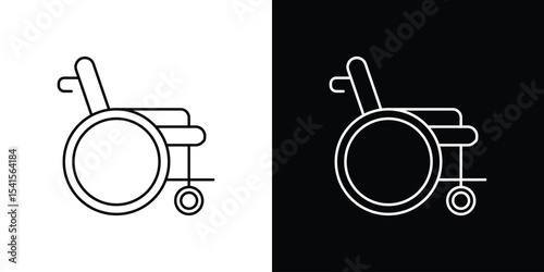Wheelchair icon design. simple stroke line vector icon set