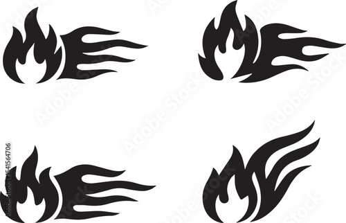 Fire Trail Vector Illustration – Blazing Flame Streak Motion Effect Design
