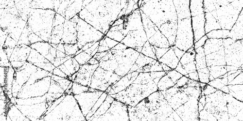 Crack and scratched grunge dust wall urban background texture vector. crack cement wall texture. black textured grainy cracked ground lines isolated on white. distressed overlay grainy texture.