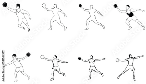 Basketball Player Flying Slam Dunk Silhouette – Dynamic Jump Vector Illustration"

