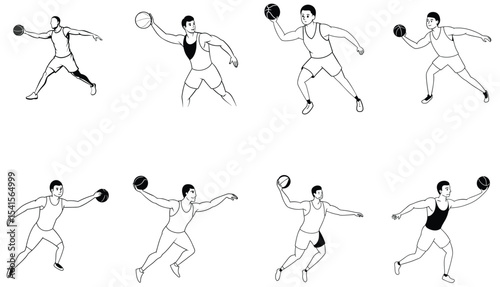 Basketball Player Flying Slam Dunk Silhouette – Dynamic Jump Vector Illustration"

