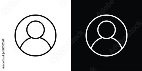 User icon design. simple stroke line vector icon set