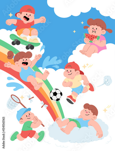 Children Enjoying a Fun Summer Vacation