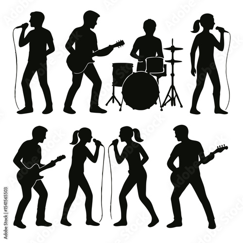 silhouettes of musicians