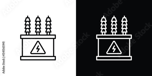 Transformer icon design. simple stroke line vector icon set