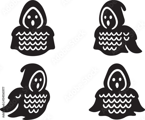 Ghost Chainmail Vector Illustration – Spooky Ethereal Armor Design