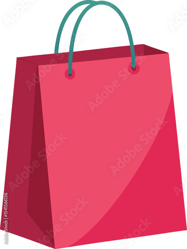Shopping bag icon with handles flat design	