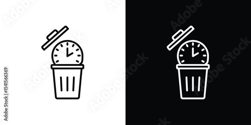 Time waste icon design. simple stroke line vector icon set