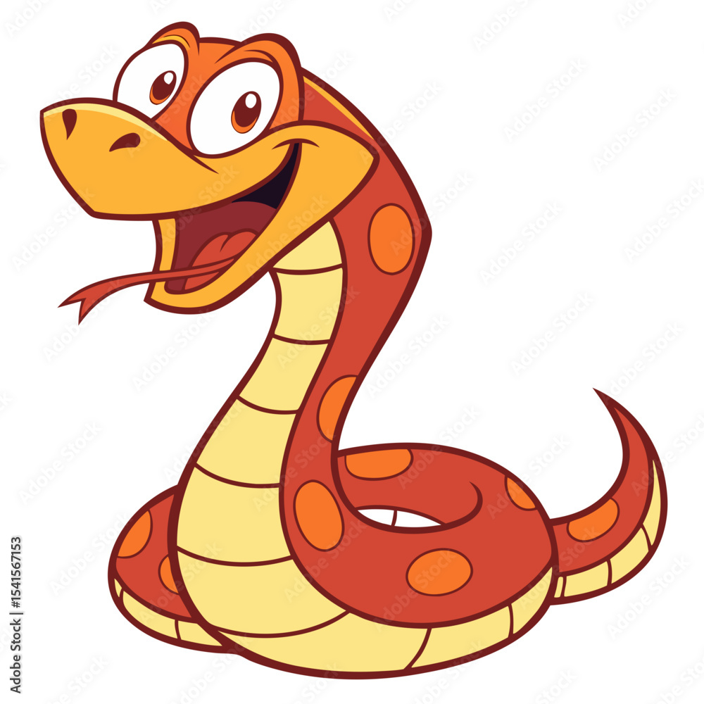 Fototapeta premium illustration of a cartoon snake