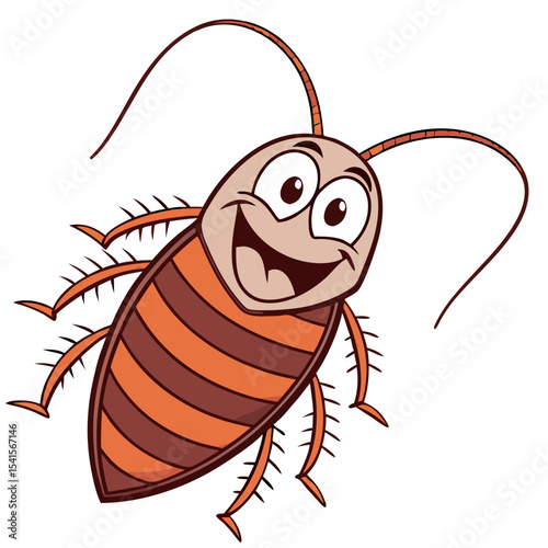 vector illustration of cartoon cockroach