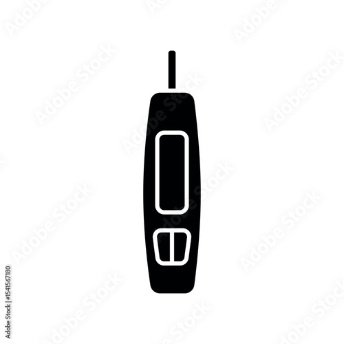 smart glucose monitor black flat icon for digital and print projects.