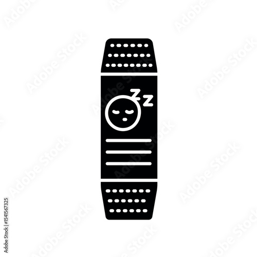 smart sleep bracelet black flat icon for digital and print projects.
