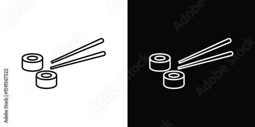 Sushi icon design. simple stroke line vector icon set